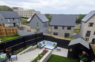 Completed external landscaping and hardscaping works for residential development.