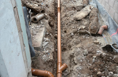 Underground drainage installation being completed for a residential project in Bristol