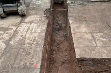 Foundation excavation works completed for a residential construction project in Bristol